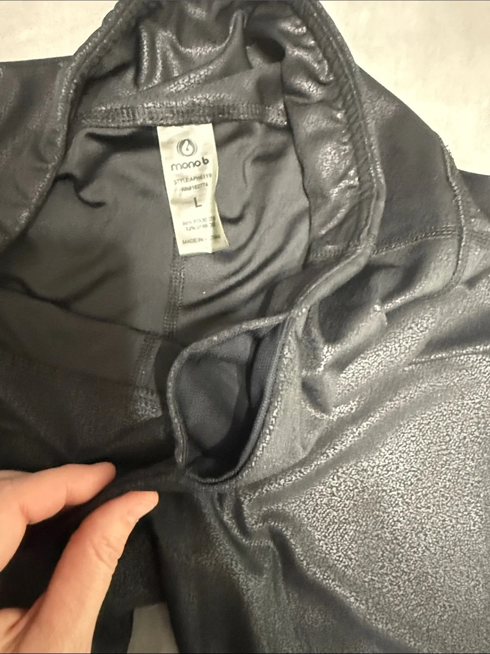Mono B Black Faux Pebble Leather Leggings item 72516